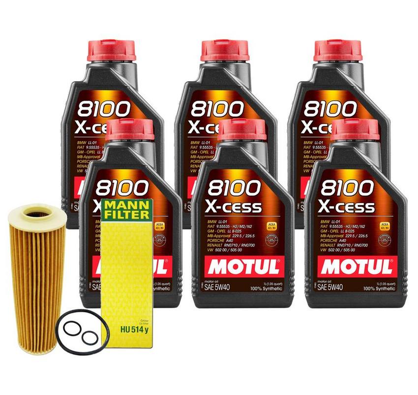 Mercedes Engine Oil Change Kit - Motul 2711800509 (5W-40) (X-Cess 8100)